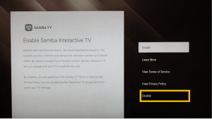 disable samba interactive tv sony disable samba interactive tv sony